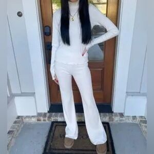 NWOT Show Me Your Mumu layer up pants in white rib knit